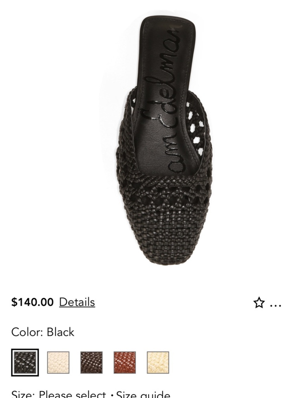 Sam Edelman Black Woven Mule Slide
Brand new!!!! Never worn!